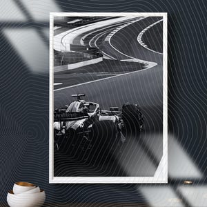Formula 1 Spa Racing Photo – Black and White F1 Car Wall Art, Motorsport Track Poster, Belgian GP Fine Art Print, Circuit Photography Decor
