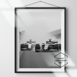 Formula 1 Art, Formula 1 Vintage Poster, Black And White Race Car Wall Art, Race Car Poster, F1fan, Monaco Vintage Poster, Monaco Print