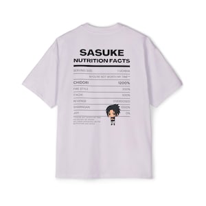 Naruto Sasuke Inspired Anime Tee, Men&#39;s Oversized Shirt, Graphic Print Top, Japanese Manga Fan Gift