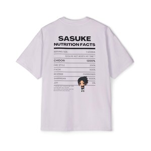 T-Shirt, Naruto Sasuke Inspired Anime Tee, Men&#39;s Oversized Shirt, Graphic Print Top, Japanese Manga Fan Gift