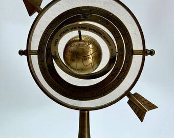 真鍮製天球儀 - ヴィンテージ占星術卓上装飾、手作り天球模型、自宅