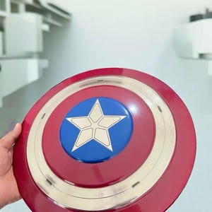 Handmade Captain America Shield Replica – Cosplay Prop, Superhero Gift, Marvel Collectible, Wall Decor - wind shield LARP image 4
