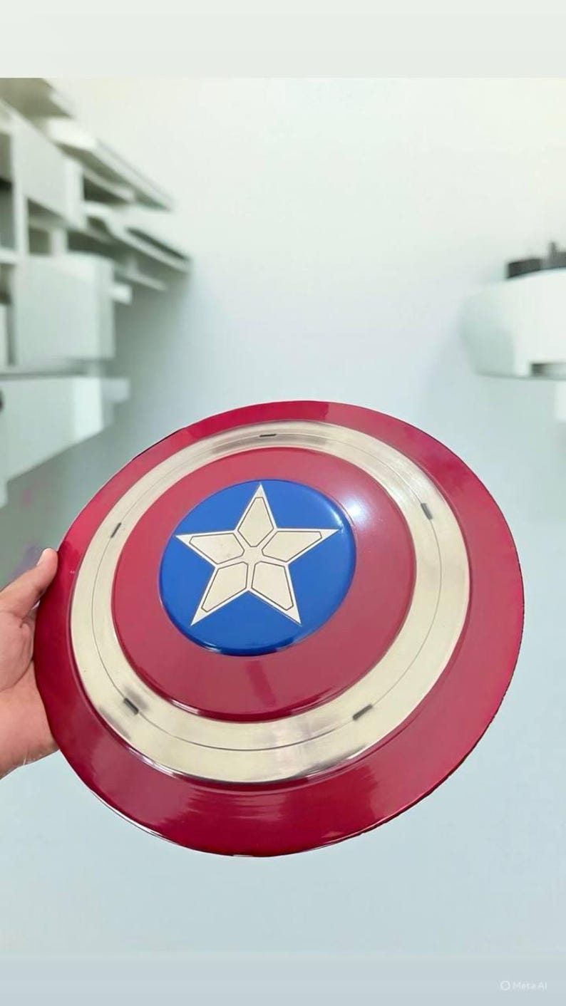 Handmade Captain America Shield Replica – Cosplay Prop, Superhero Gift, Marvel Collectible, Wall Decor - wind shield LARP image 4