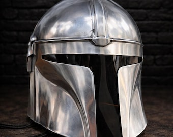 Handcrafted Beskar-Style Mandalorian Helmet : Metal Finish |  cosplay & Display Collectiblecosplay helmet medieval