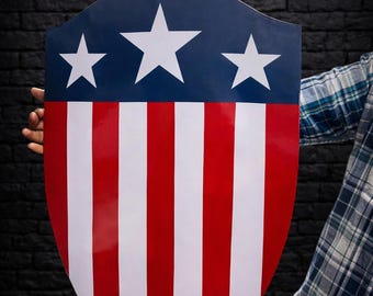 Vintage Captain America Metall Schild: Handgefertigte LARP Cosplay Wand Dekoration