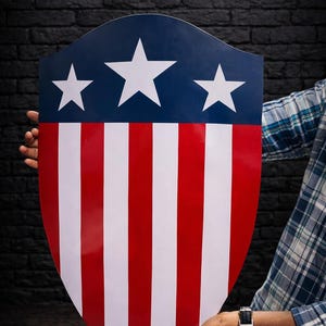 Vintage Captain America Metal Shield : Handmade Cosplay Wall Decor LARP image 3