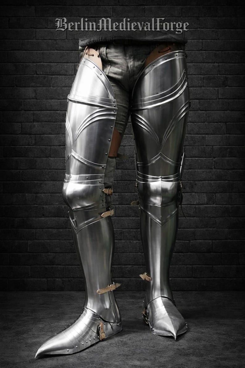Handmade Medieval Knight Armor – Steel Full Leg Set, Gothic Plate Armor ...