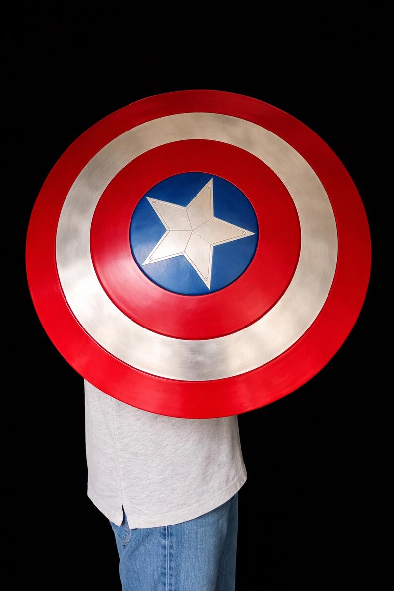 Handmade Captain America Shield Replica – Cosplay Prop, Superhero Gift, Marvel Collectible, Wall Decor - wind shield LARP image 6