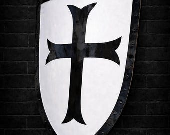 Handmade Black Templar Knight Shield : Medieval Wall Decor |  - wind shield LARP