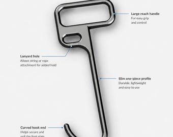 Wheelchair Foot Plate Hook | 2 Pack | 3D Printed Reach Assist Accessory