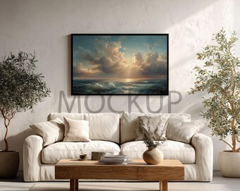 嵐の前の静けさ ― ドラマチックな海の絵画 · フレーム付きテレビアート · 4Kデジタルダウンロード · Samsung Frame対応
