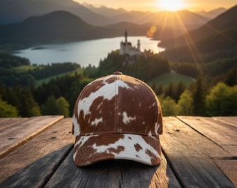 Gorra de cuero estilo western con pelo de vaca, exclusiva gorra de béisbol para hombre y mujer.