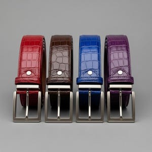 Premium Quality Men&#39;s Crocodile Leather Belt Handmade Exotic Stylish Crocodile Belt