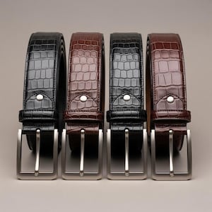 Genuine Caiman Crocodile Leather Belt Artisan Crafted Luxury