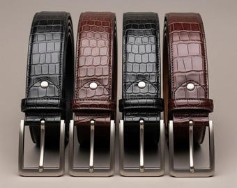 Genuine Caiman Crocodile Leather Belt Artisan Crafted Luxury