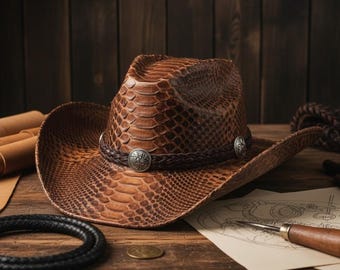 Cappello da uomo classico in pelle di mucca nasconde resistente all