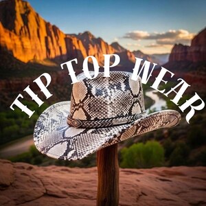 Snake Leather Cowboy Hat Authentic Snakeskin Handmade Western Hat Festival Fashion