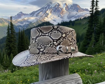 Snake Leather Cowboy Hat Authentic Snakeskin Handmade Western Hat