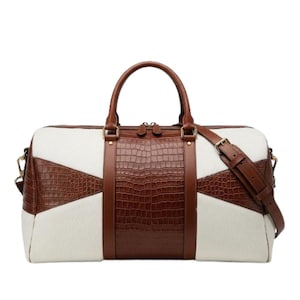 Handmade Full Grain Leather Duffel Bag Travel Weekender Carry On