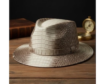 Luxe lederen hoed met reliëfdruk handgemaakte unisex westernpet nieuw mode-accessoire