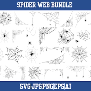 SPIDER WEB SVG,Spider Web Bundle,Cut Files For Cricut,Halloween Spider Web svg,Scary Spider svg, Instant Download, png - eps -