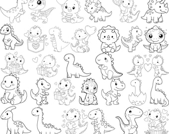 Dinosaur SVG bundle | Dinosaur doodles | Cute dino svg | Cute dinosaur png | Dinosaur clipart | Kids Dinosaur Svg Dinosaur Illustrations