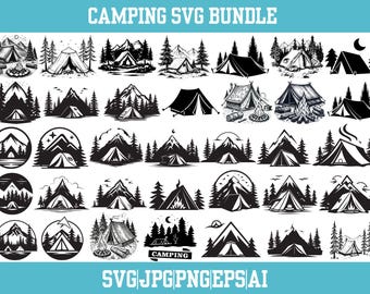 Camping SVG Bundle, Adventure Cut Files (Digital file)
