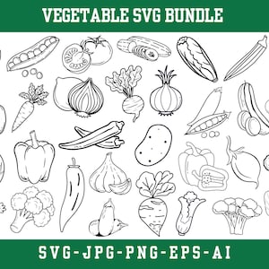 Vegetable svg bundle,Hand Drawn Vegetables,High Quality svg,veggie svg,eps,cabbage svg,cut file for Cameo silhouette cricut,Digital Download