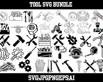Tools SVG Bundle, Carpenter & Repair Graphics (Digital Files)
