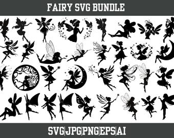 Fairy Silhouettes SVG Bundle, Enchanting Tale, DIY Decor (Cut File)