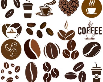 Coffee SVG Bundle, Coffee Cup Clipart (Digital Download)