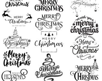 Merry Christmas SVG Bundle, Holiday Lettering, Cricut Cut Files (Digital Download)