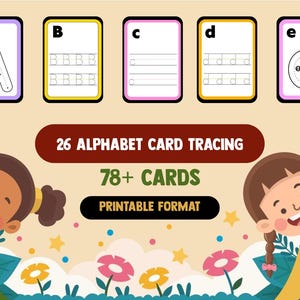 Alphabet Tracing Cards for Kids – ABC Tracing, Uppercase & Lowercase, Toddler Learning Activities, Preschool ABC Flashcards