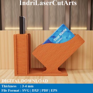 Business Card Holder & Pen Laser Cutting Files. Laser Cutting Svg, Dxf, Pdf, Eps Files