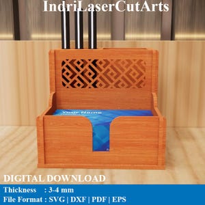 Card Name And Pencil Holder Laser Cutting Files. Laser Cutting Svg, Dxf, Pdf, Eps Files