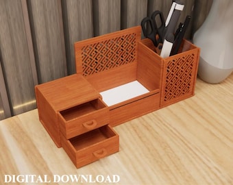 Desk Organizer Laser Cutting Files. Laser Cutting Cdr, Svg, Dxf, Pdf, Eps, Png Files