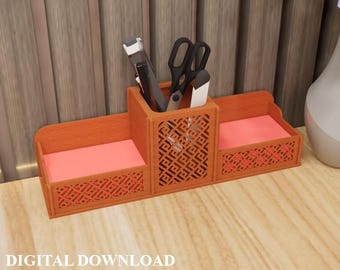 Laser Cut Pencil Holder Template: Desk Organizer (Digital Download)