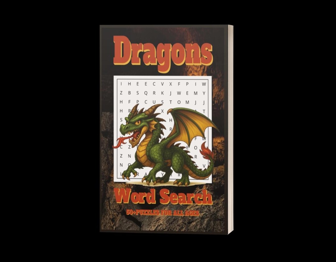 Dragons Word Search Puzzle Book – 55 Printable Fantasy & Mythology ...