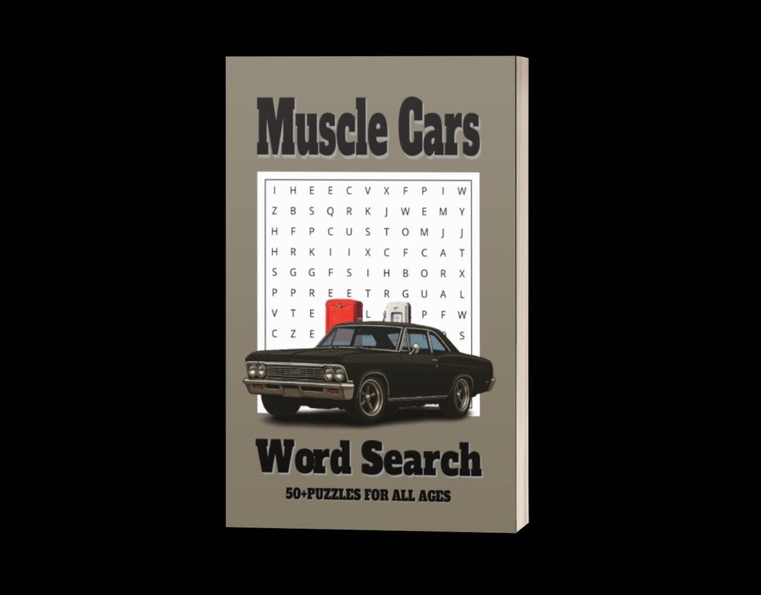 Muscle Car Word Search Book – Printable Puzzles for Gearheads - Etsy