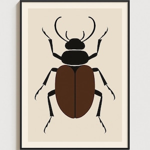 Minimalistische Käfer Wandkunst - Modernes Insekten Poster Print