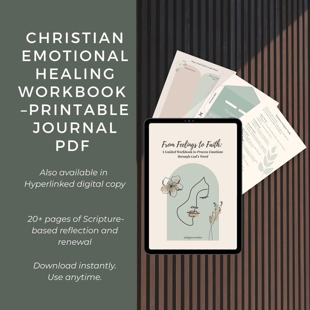 Christian Emotional Healing Workbook PDF | Printable Bible Study &amp; Devotional Journal With ...