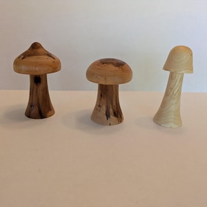 Handcrafted Wood-Turned Mushrooms – Whimsical Natural Decor