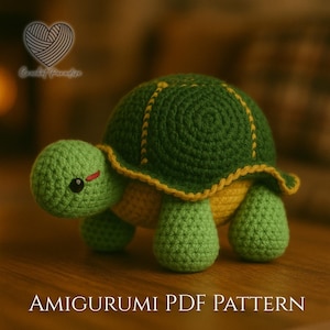 Amigurumi Turtle Crochet Pattern PDF | Beginner Friendly Step-by-Step Tutorial | Cute Turtle Plushie DIY | Digital Download | Instant Access