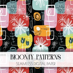 Preppy Seamless Pattern, Spring Flowers, Digital Pattern, Wild Abstract Floral Pattern, Preppy Flowers, Instant Download, Spring Seamless