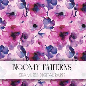 Preppy Seamless Pattern, Spring Flowers, Digital Pattern, Wild Abstract Floral Pattern, Preppy Flowers, Instant Download, Spring Seamless