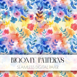 Preppy Seamless Pattern, Spring Flowers, Digital Pattern, Wild Abstract Floral Pattern, Preppy Flowers, Instant Download, Spring Seamless