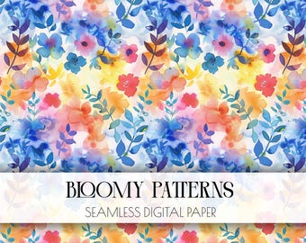 Preppy Seamless Pattern, Spring Flowers, Digital Pattern, Wild Abstract Floral Pattern, Preppy Flowers, Instant Download, Spring Seamless