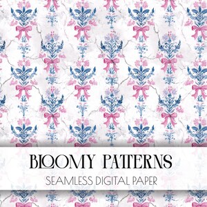 Preppy Seamless Pattern, Spring Flowers, Digital Pattern, Wild Abstract Floral Pattern, Preppy Flowers, Instant Download, Spring Seamless