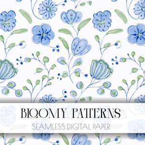 Preppy Seamless Pattern, Spring Flowers, Digital Pattern, Wild Abstract Floral Pattern, Preppy Flowers, Instant Download, Spring Seamless