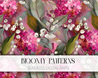 Preppy Seamless Pattern, Spring Flowers, Digital Pattern, Wild Abstract Floral Pattern, Preppy Flowers, Instant Download, Spring Seamless
